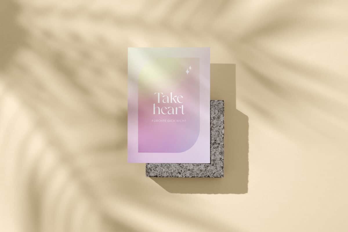 Wunderwerk Postkarten-Set mit inspirierendem Spruch und Naturdesign.